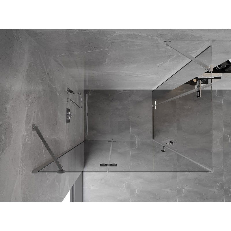 Mexen Mist-H Duo cabine de douche pivotante gauche 85 x 70 cm, transparent, chrome - 8A5-085L-070P-01-00