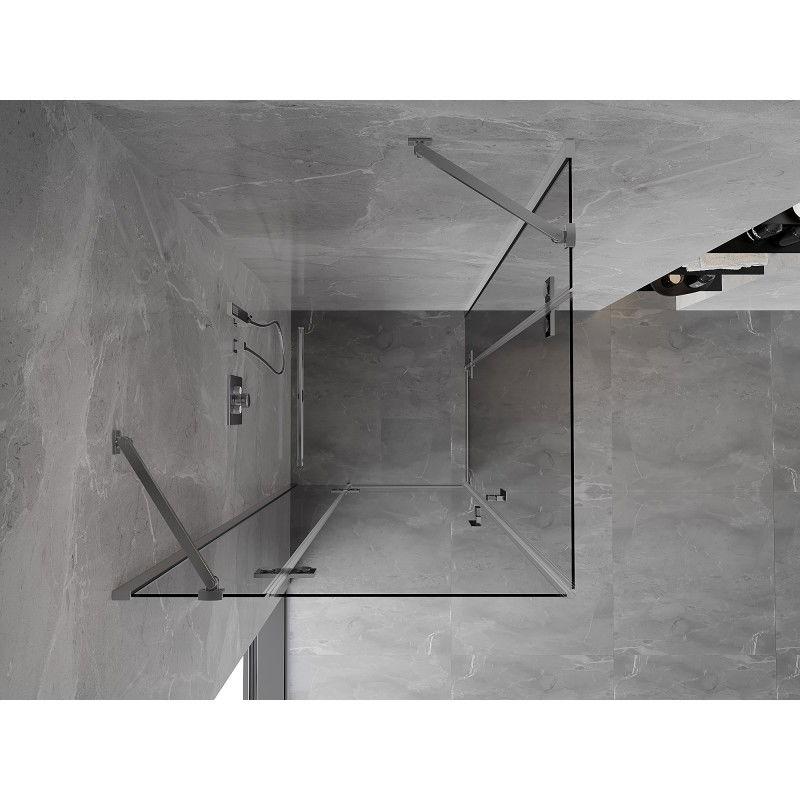 Mexen Mist-H Duo cabine de douche pivotante 75 x 75 cm, transparent, chrome - 8A5-075L-075P-01-00