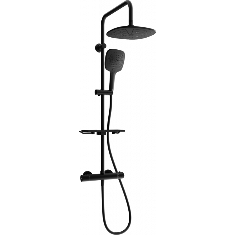 Mexen KT17 ensemble de douche en saillie avec douche de tête et mitigeur thermostatique, noir - 771501793-70