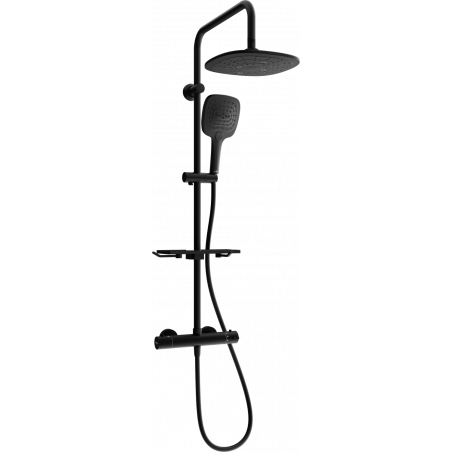 Mexen KT17 ensemble de douche en saillie avec douche de tête et mitigeur thermostatique, noir - 771501793-70