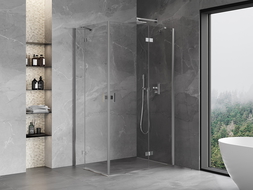 Mexen Mist-H Duo cabine de douche pivotante 70 x 75 cm, transparent, chrome - 8A5-070L-075P-01-00