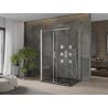Mexen Omega cabine de douche 3 côtés, coulissante 140 x 90 cm, transparent, chrome + receveur plat - 825-140-090-01-00-3s-4070