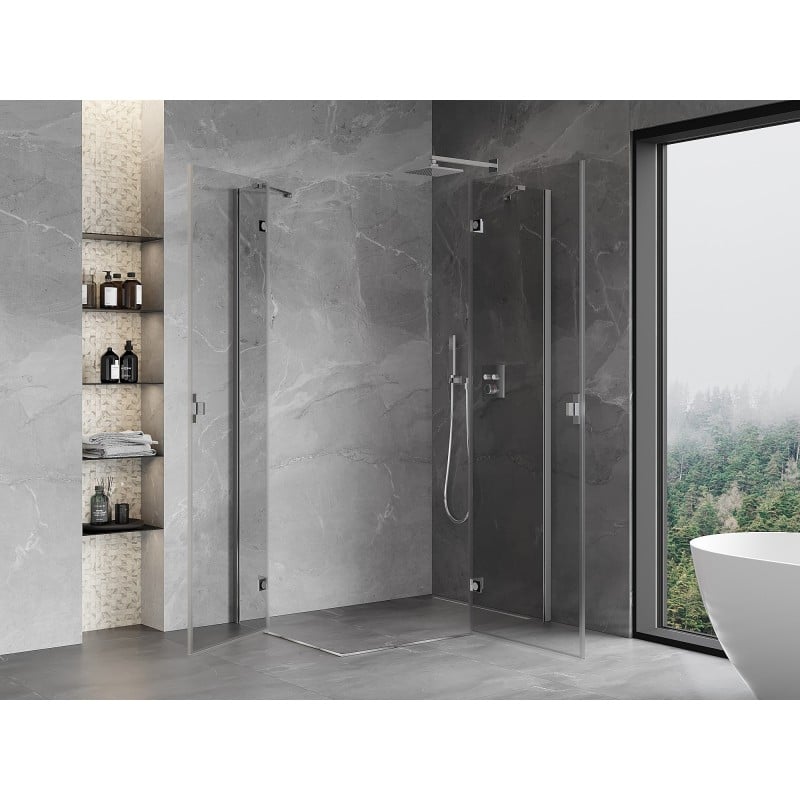 Mexen Mist-H Duo cabine de douche pivotante droite 85 x 95 cm, transparent, chrome - 8A5-085L-095P-01-00