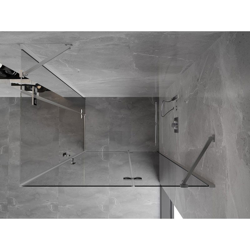 Mexen Mist-H Duo cabine de douche pivotante droite 80 x 95 cm, transparent, chrome - 8A5-080L-095P-01-00