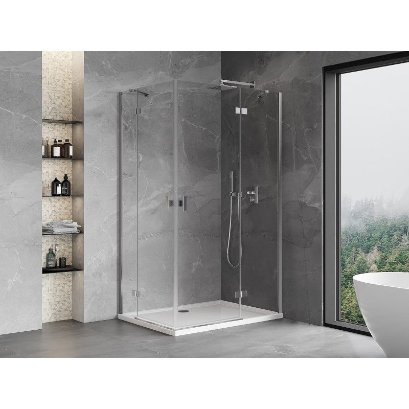 Mexen Mist-H Duo cabine de douche pivotante droite 80 x 105 cm, transparent, chrome - 8A5-080L-105P-01-00