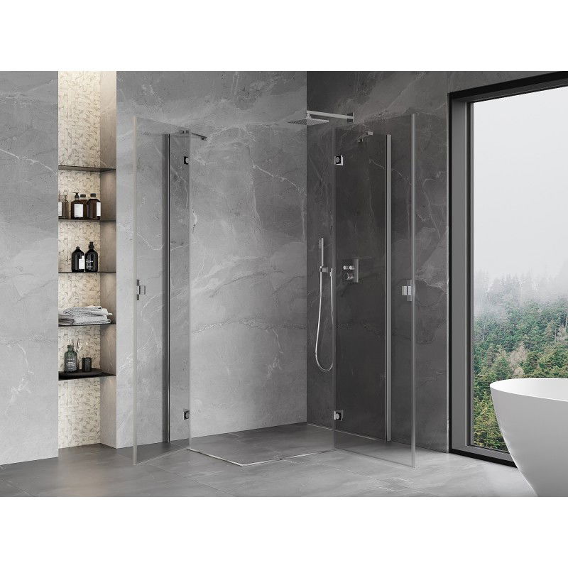 Mexen Mist-H Duo cabine de douche pivotante droite 85 x 120 cm, transparent, chrome - 8A5-085L-120P-01-00