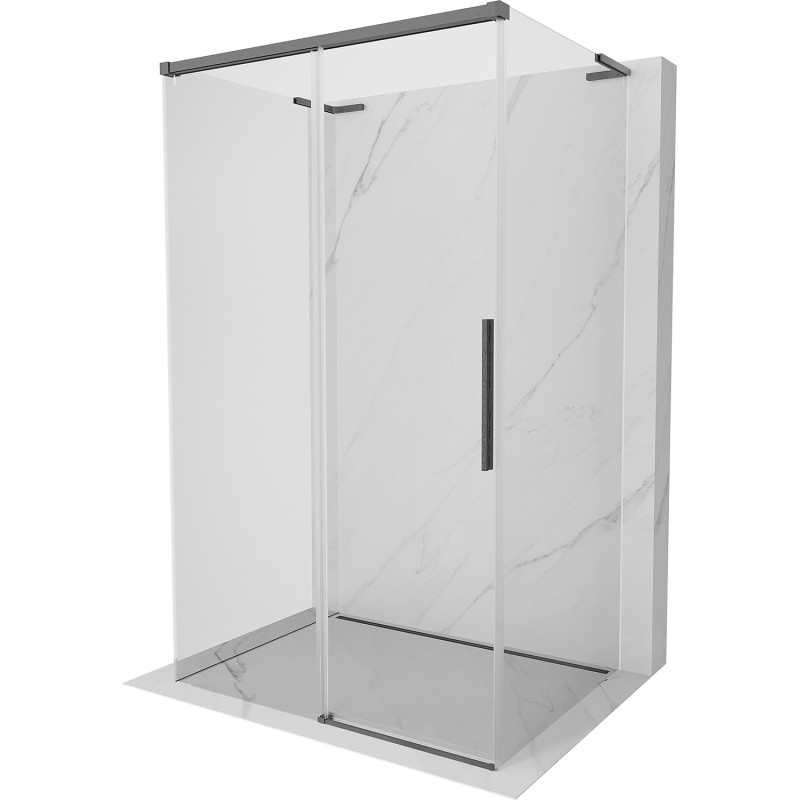 Mexen Rox-3S L cabine de douche à 3 parois coulissante 135 x 120 cm, transparent, gris fusil brossé - 8C2L-135-120-66-00-3S