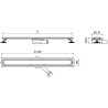 Mexen Flat 360° M12 caniveau linéaire pivotant 80 cm, inox - 1021080-40