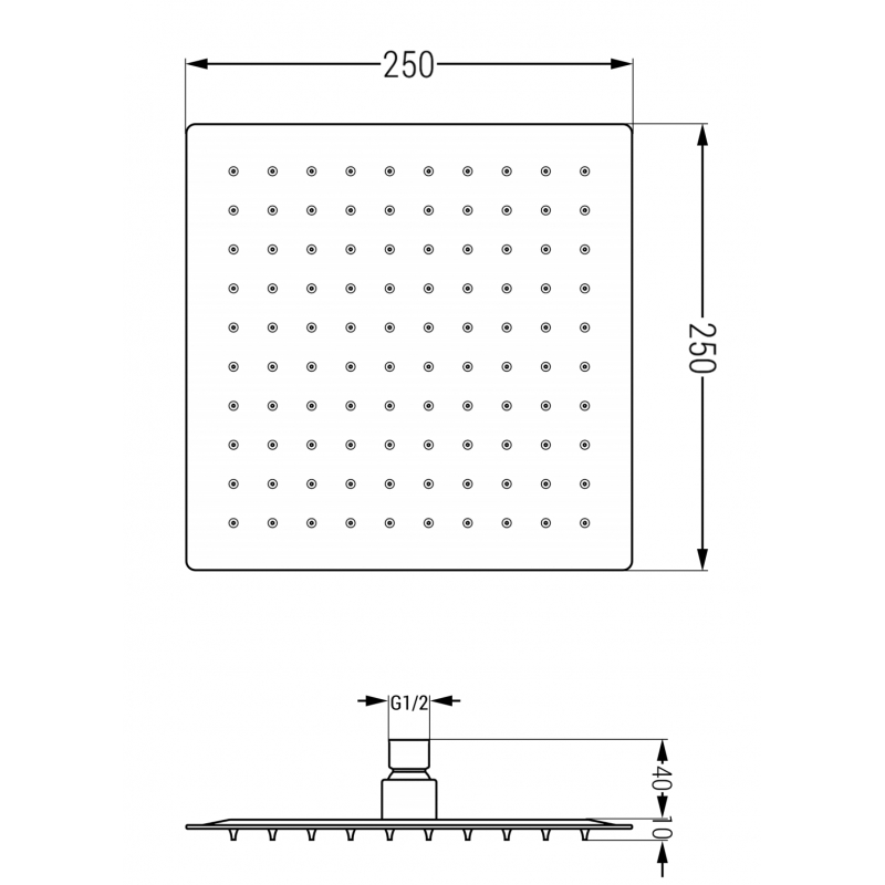 Mexen Slim pomme de douche 25 x 25 cm, graphite - 79125-66