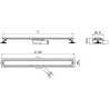Mexen Flat 360° MGB canalisation linéaire rotative 60 cm, verre noir - 1026060-40