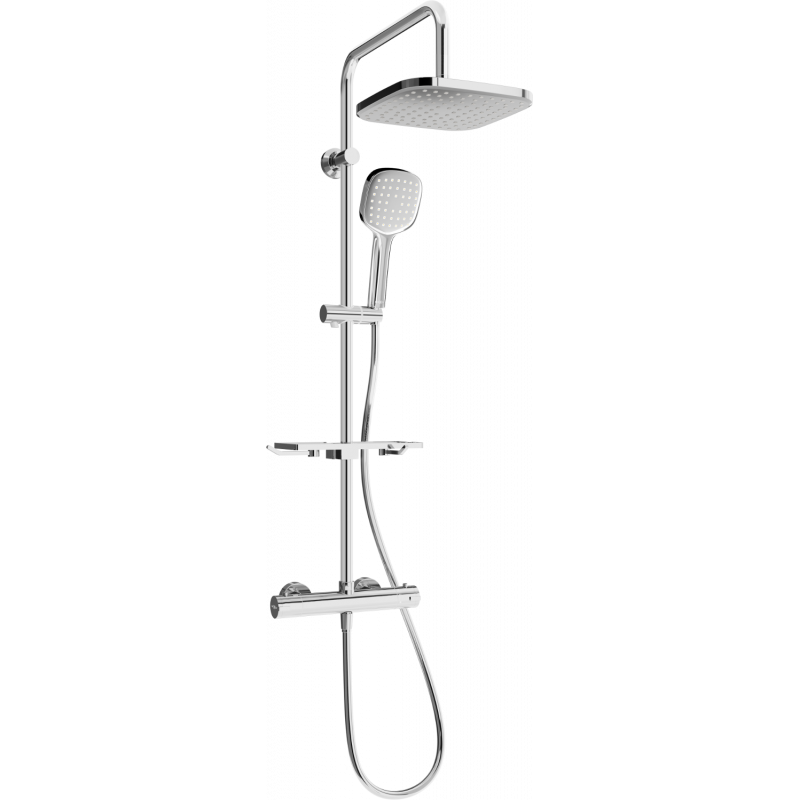 Mexen KT33 ensemble de douche apparent avec pommeau et robinet thermostatique, chrome - 771503393-00