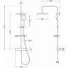 Mexen KT33 ensemble de douche apparent avec pommeau et robinet thermostatique, chrome - 771503393-00