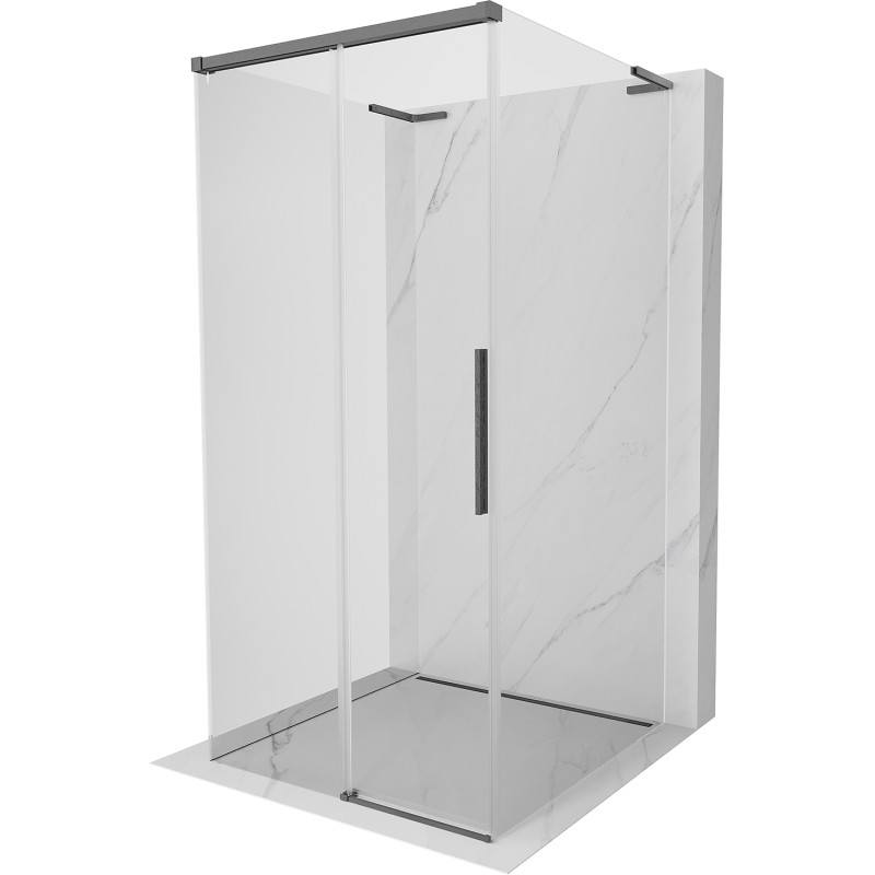 Mexen Rox-3S L cabine de douche à 3 parois coulissante 90 x 90 cm, transparent, gris canon brossé - 8C2L-090-090-66-00-3S