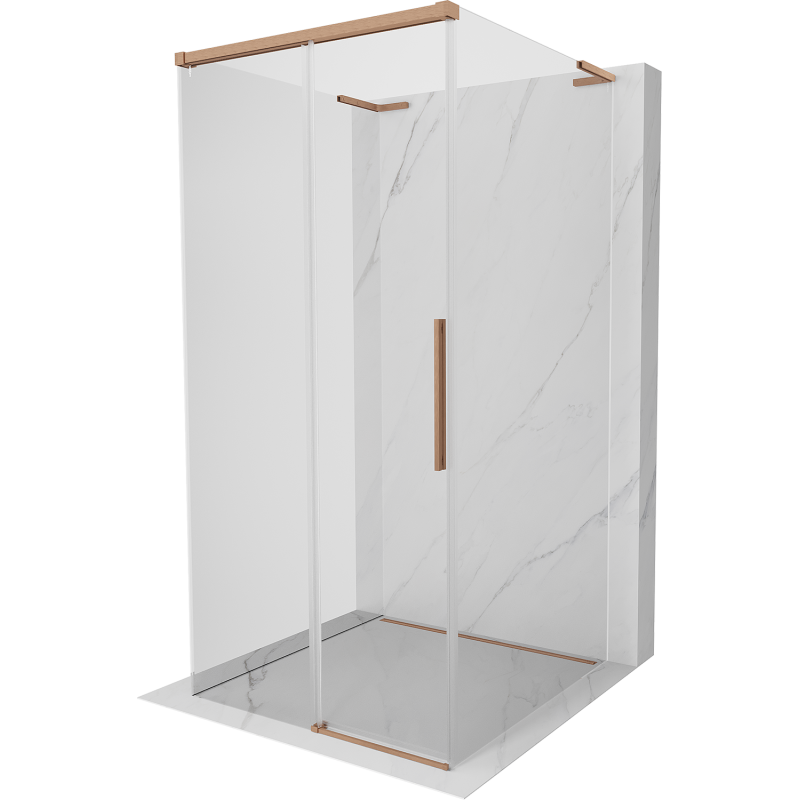 Mexen Rox-3S L cabine de douche à 3 parois coulissante 95 x 95 cm, transparent, cuivre brossé - 8C2L-095-095-65-00-3S