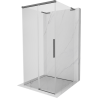 Mexen Rox-3S L cabine de douche à 3 panneaux coulissants 100 x 100 cm, transparent, gris fusil brossé - 8C2L-100-100-66-00-3S