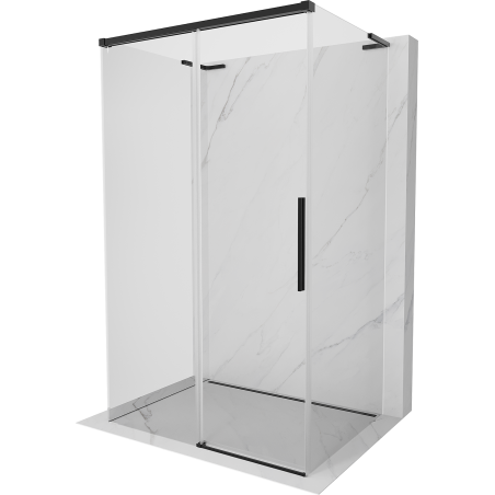Mexen Rox-3S L cabine de douche coulissante 3 parois 120 x 90 cm, transparent, noir - 8C2L-120-090-70-00-3S