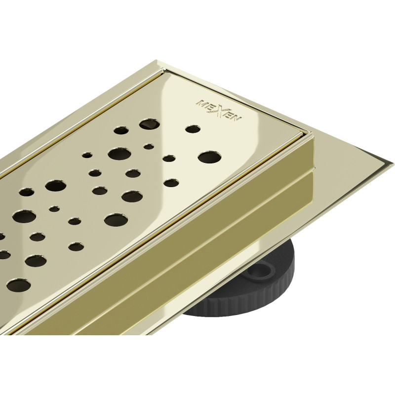 Mexen Flat 360° M12 drain linéaire pivotant 80 cm, doré - 1521080-40
