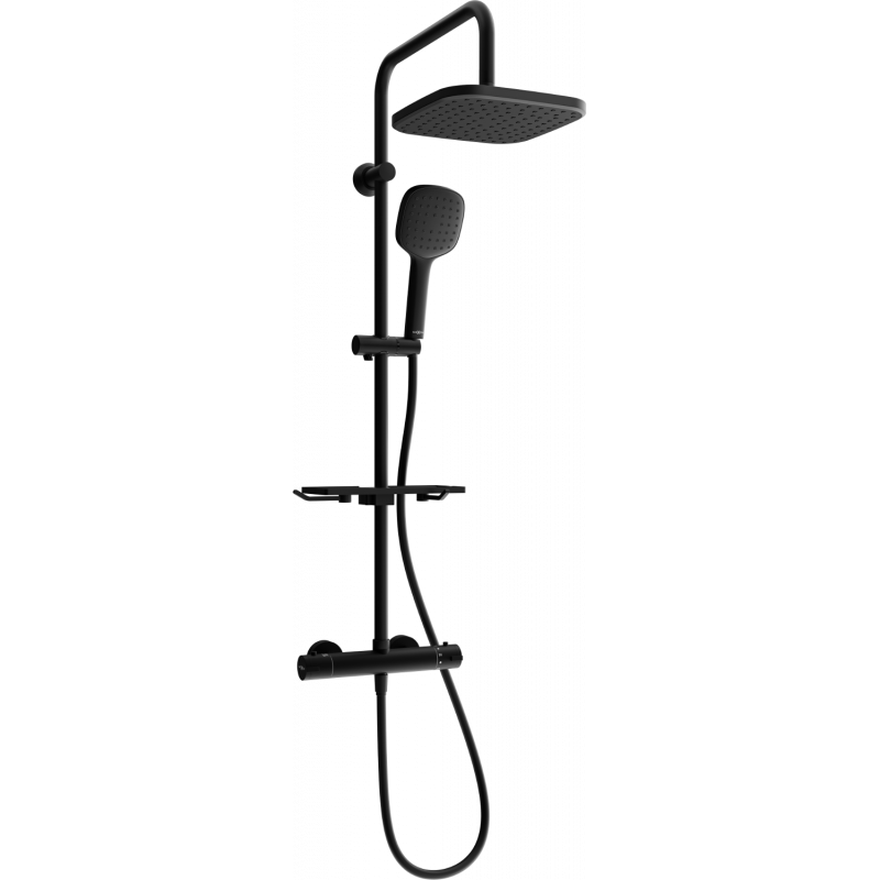 Mexen KT33 ensemble de douche externe avec pomme de douche et mitigeur thermostatique, noir - 771503393-70