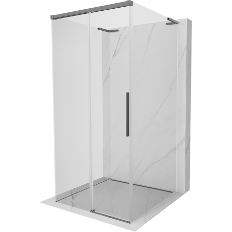 Mexen Rox-3S L cabine de douche 3 parois coulissante 95 x 95 cm, transparent, métal canon - 8C2L-095-095-95-00-3S