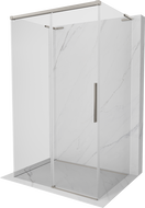 Mexen Rox-3S L cabine de douche coulissante 3 parois 100 x 70 cm, transparent, nickel brossé - 8C2L-100-070-97-00-3S
