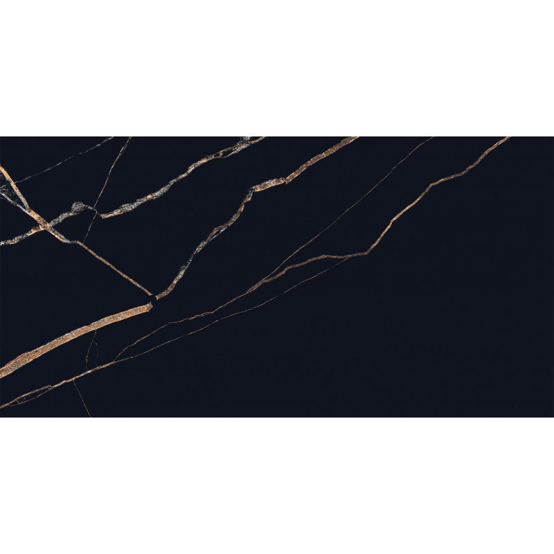 Mexen Fossil Échantillon noir de grès cérame émaillé rect. G1, carreau de sol et mural 120 x 60 cm, haute brillance - TL213-00-S