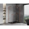 Mexen Mist H Duo cabine de douche à porte battante 80 x 90 cm, transparent, cuivre brossé - 8A5-080L-090P-65-00