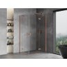 Mexen Mist H Duo cabine de douche à porte battante 80 x 90 cm, transparent, cuivre brossé - 8A5-080L-090P-65-00