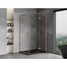 Mexen Mist-H Duo cabine de douche pivotante droite 100 x 105 cm, transparent, cuivre brossé - 8A5-100L-105P-65-00