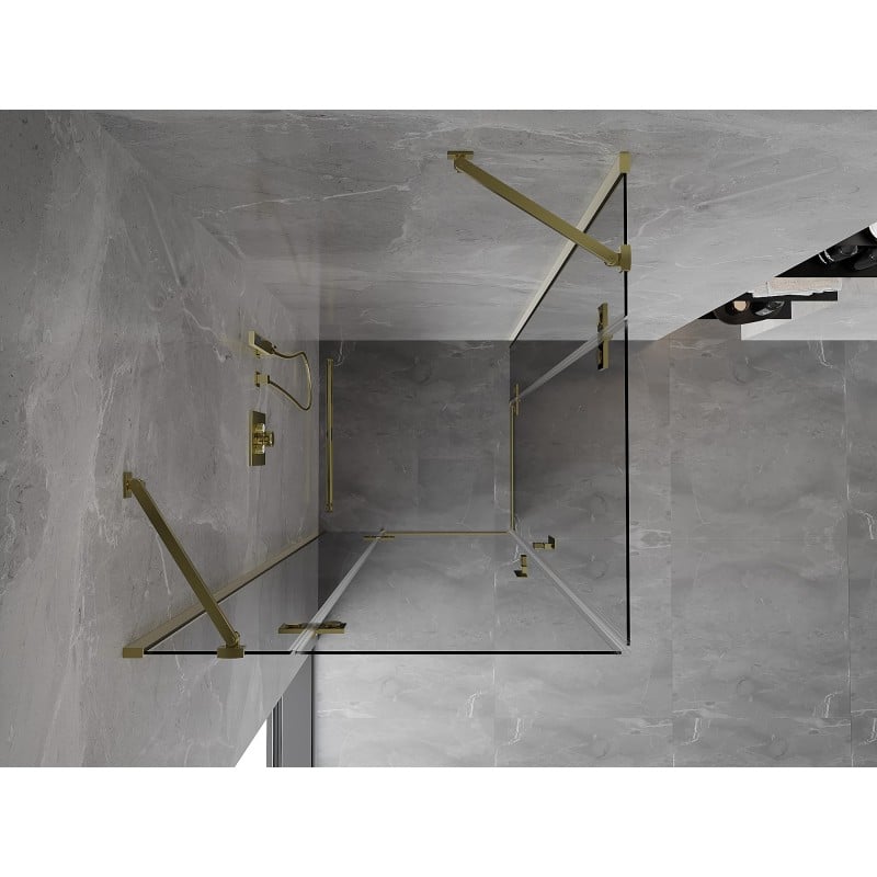Mexen Mist-H Duo cabine de douche pivotante 110 x 110 cm, transparent, or - 8A5-110L-110P-50-00