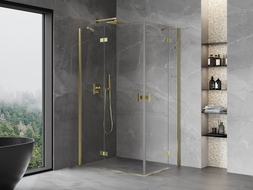 Mexen Mist-H Duo cabine de douche à charnière gauche 95 x 75 cm, transparent, doré - 8A5-095L-075P-50-00