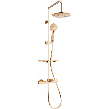 Mexen KT40 Ensemble de douche à montage en surface avec pomme de douche et robinet thermostatique, or rose - 771504093-60