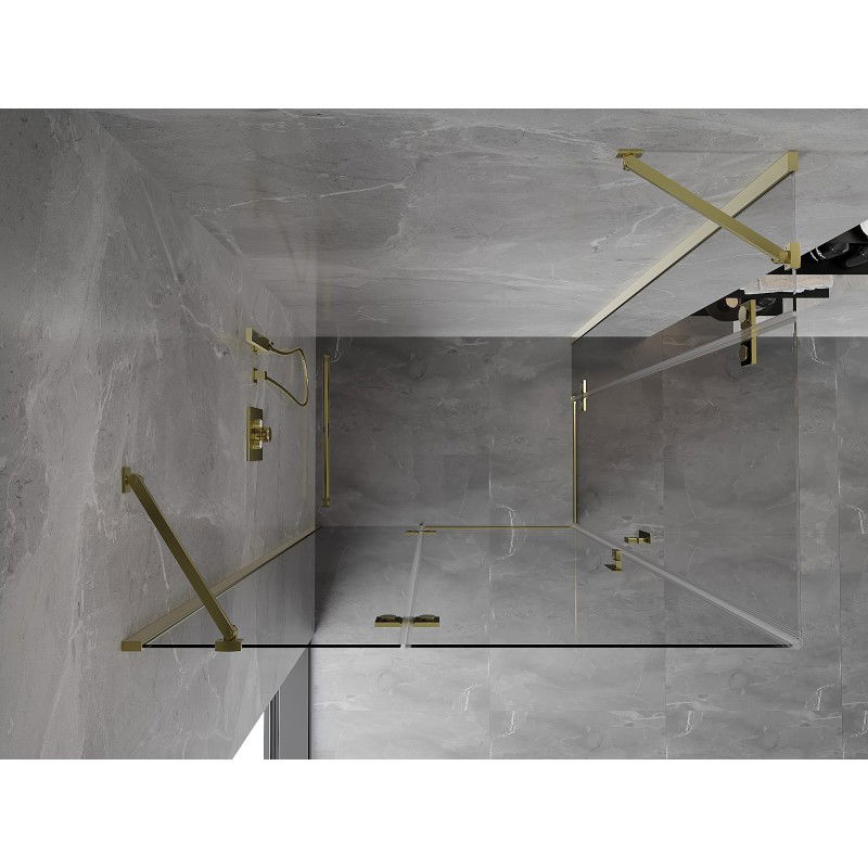 Mexen Mist-H Duo cabine de douche pivotante gauche 105 x 80 cm, transparent, or - 8A5-105L-080P-50-00