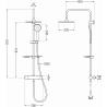 Mexen KT40 ensemble de douche en saillie avec pomme de douche et mitigeur thermostatique, gris fusil brossé - 771504093-66