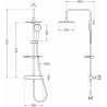 Mexen KT40 ensemble de douche en saillie avec pomme haute et robinet thermostatique, graphite - 771504093-66