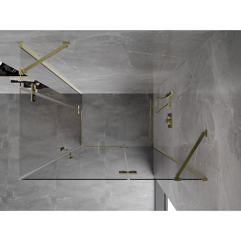 Mexen Mist-H Duo cabine de douche battante droite 85 x 90 cm, transparent, or - 8A5-085L-090P-50-00