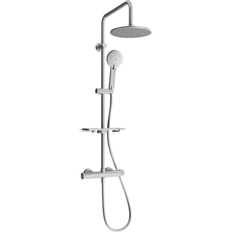 Mexen KT40 ensemble de douche en saillie avec pomme de douche et mitigeur thermostatique, gris fusil brossé - 771504093-66