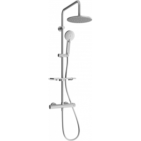 Mexen KT40 ensemble de douche en saillie avec pomme de douche et mitigeur thermostatique, gris fusil brossé - 771504093-66