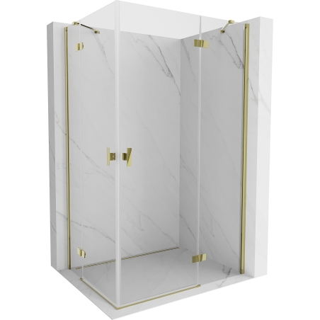 Mexen Mist H Duo cabine de douche pivotante 70 x 120 cm, transparent, or - 8A5-070L-120P-50-00