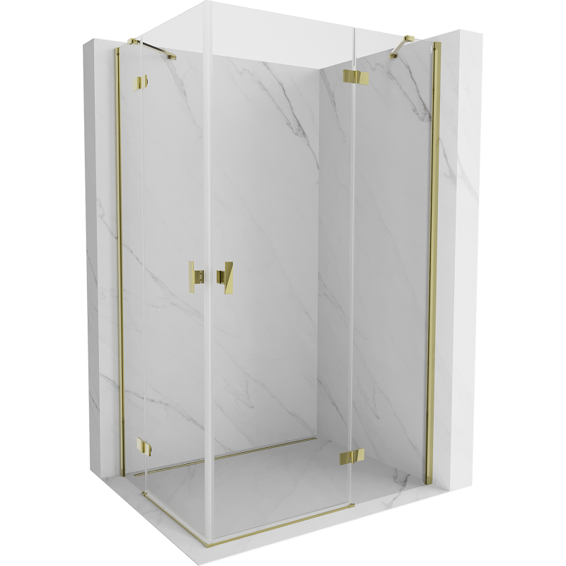 Mexen Mist H Duo cabine de douche pivotante 95 x 120 cm, transparente, or - 8A5-095L-120P-50-00