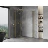 Mexen Mist-H Duo cabine de douche pivotante gauche 80 x 75 cm, transparent, or brossé - 8A5-080L-075P-50-00