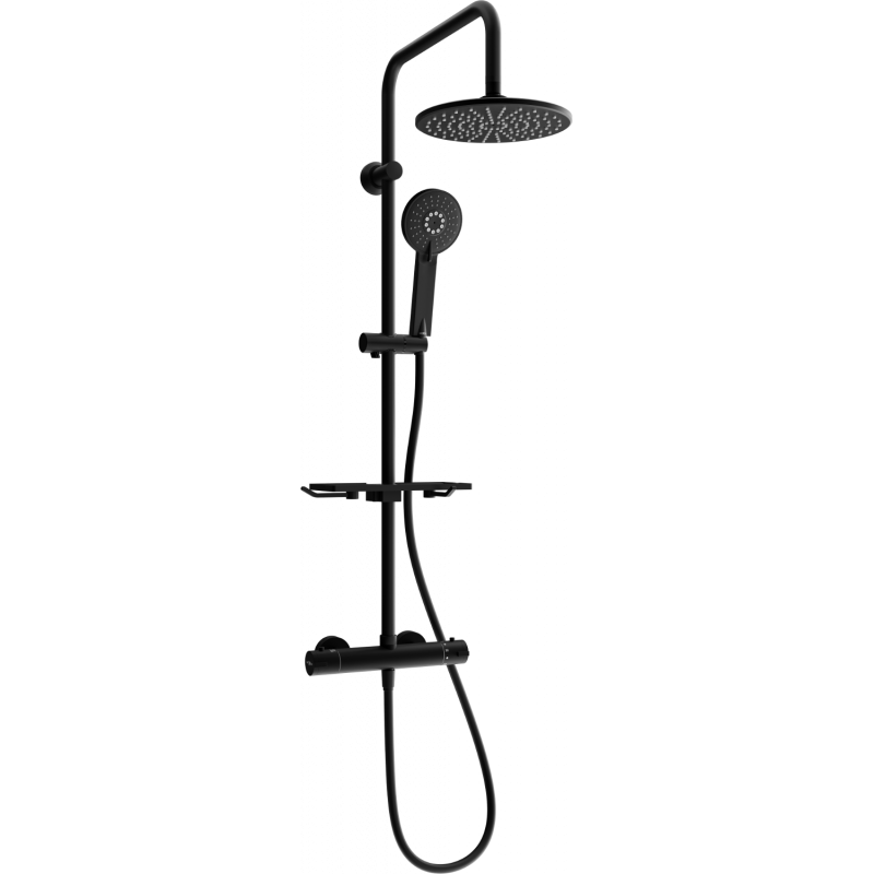 Mexen KT40 ensemble de douche en saillie avec pomme de douche et mitigeur thermostatique, noir - 771504093-70