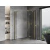 Cabine de douche à ouverture duo Mexen Mist H 70 x 90 cm, transparent, or brossé - 8A5-070L-090P-55-00