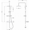 Mexen KT49 ensemble de douche en saillie avec pommeau de douche et mitigeur thermostatique, blanc/or - 771504993-25