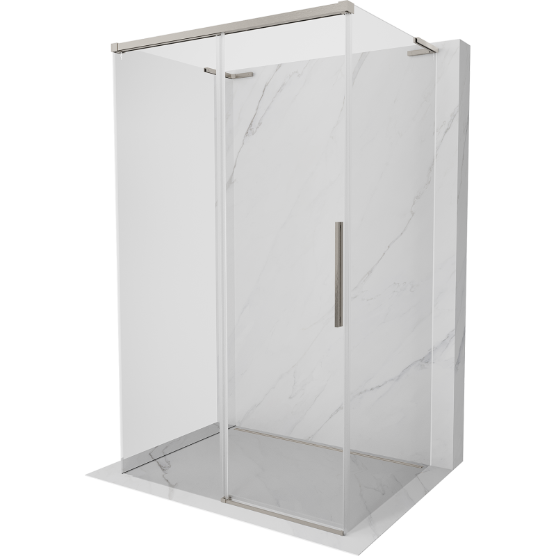 Mexen Rox-3S L cabine de douche à 3 parois coulissante 140 x 90 cm, transparent, nickel brossé - 8C2L-140-090-97-00-3S