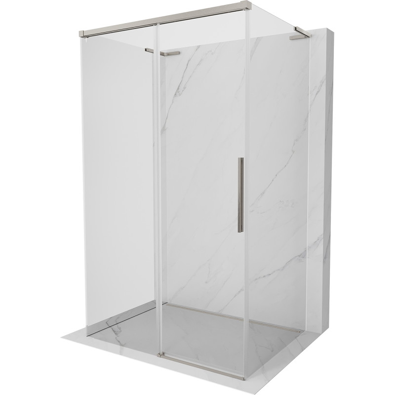 Mexen Rox-3S L cabine de douche à 3 murs coulissante 130 x 95 cm, transparent, nickel brossé - 8C2L-130-095-97-00-3S