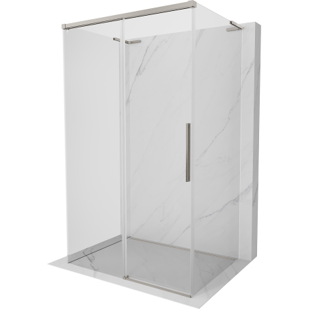 Mexen Rox-3S L cabine de douche à 3 murs coulissante 130 x 95 cm, transparent, nickel brossé - 8C2L-130-095-97-00-3S