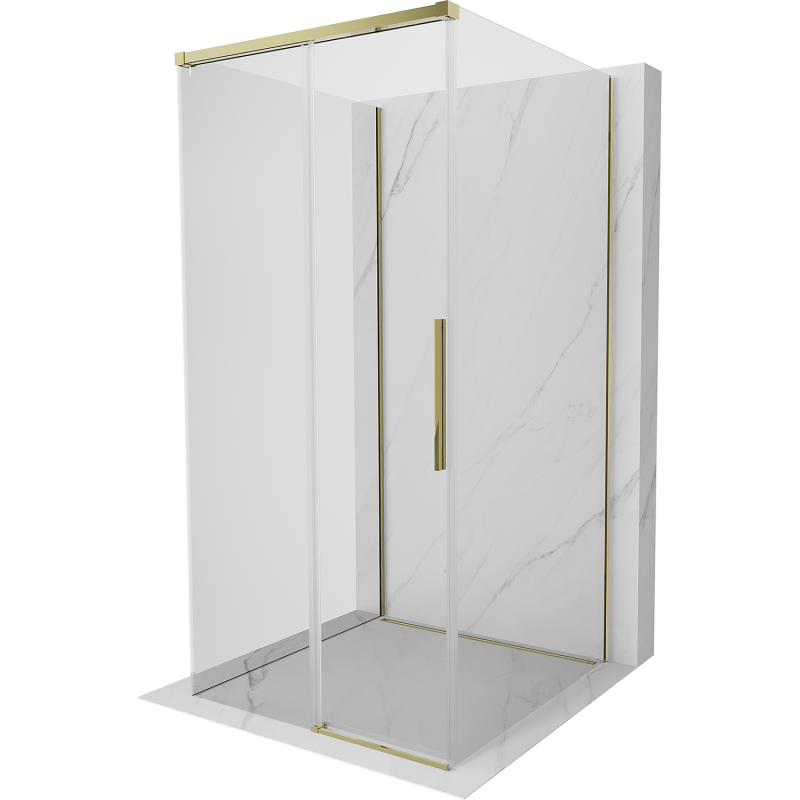 Mexen Rox-3S cabine de douche 3 parois coulissante 110 x 110 cm, transparent, dorée - 8C2-110-110-50-00-3S