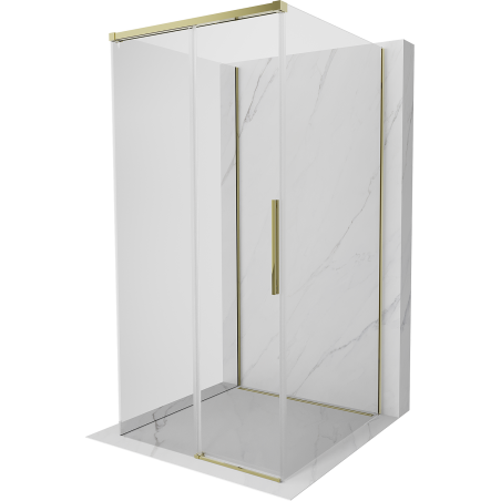 Mexen Rox-3S cabine de douche 3 parois coulissante 110 x 110 cm, transparent, dorée - 8C2-110-110-50-00-3S