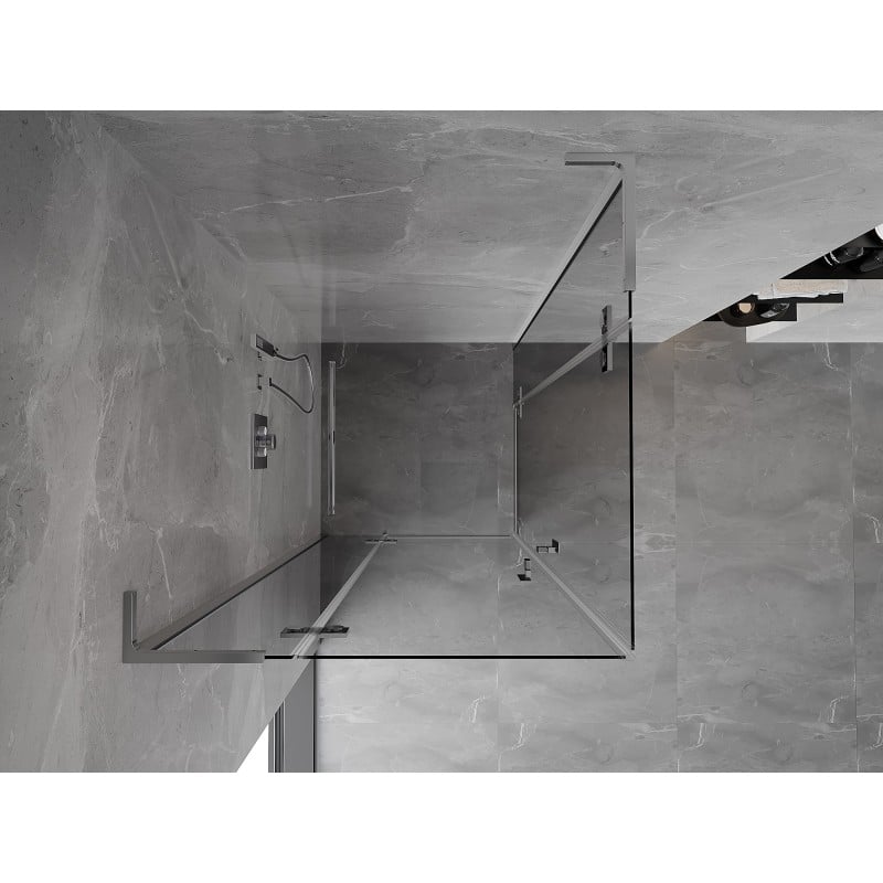 Mexen Mist-H L Duo cabine de douche pivotante 80 x 80 cm, transparent, chrome - 8A5L-080L-080P-01-00