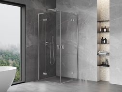 Mexen Mist-H L Duo cabine de douche pivotante 95 x 95 cm, transparent, chrome - 8A5L-095L-095P-01-00